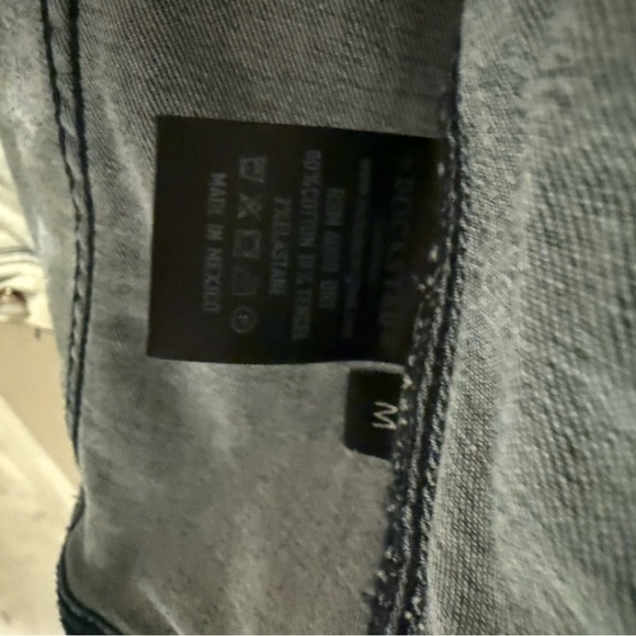 Rockstar Original Faded Blue Denim Jean Jacket Button Up Collared Size Medium - Picture 4 of 4